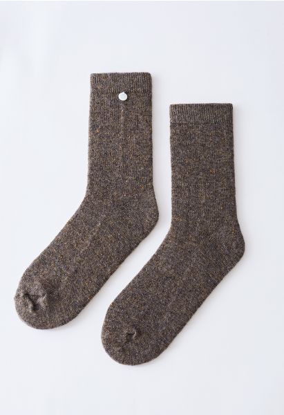 Mix Color Dots Wool-Blend Crew Mews em Taupe