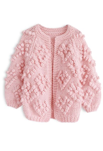 Tricotar seu amor Cardigan em rosa para crianças