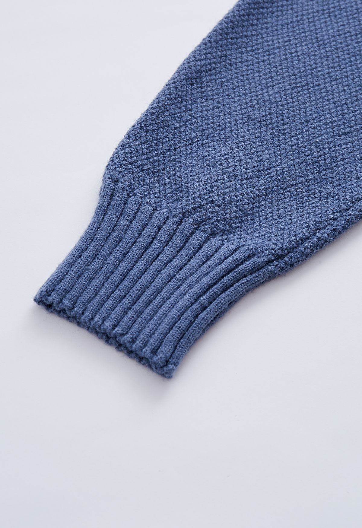Conjunto de suéter Hi-Lo de malha waffle e calças largas em azul
