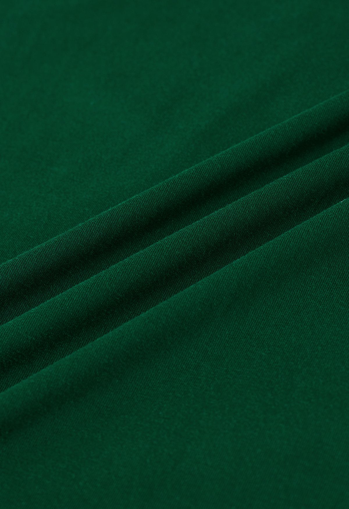 Top de mangas compridas franzido em verde escuro