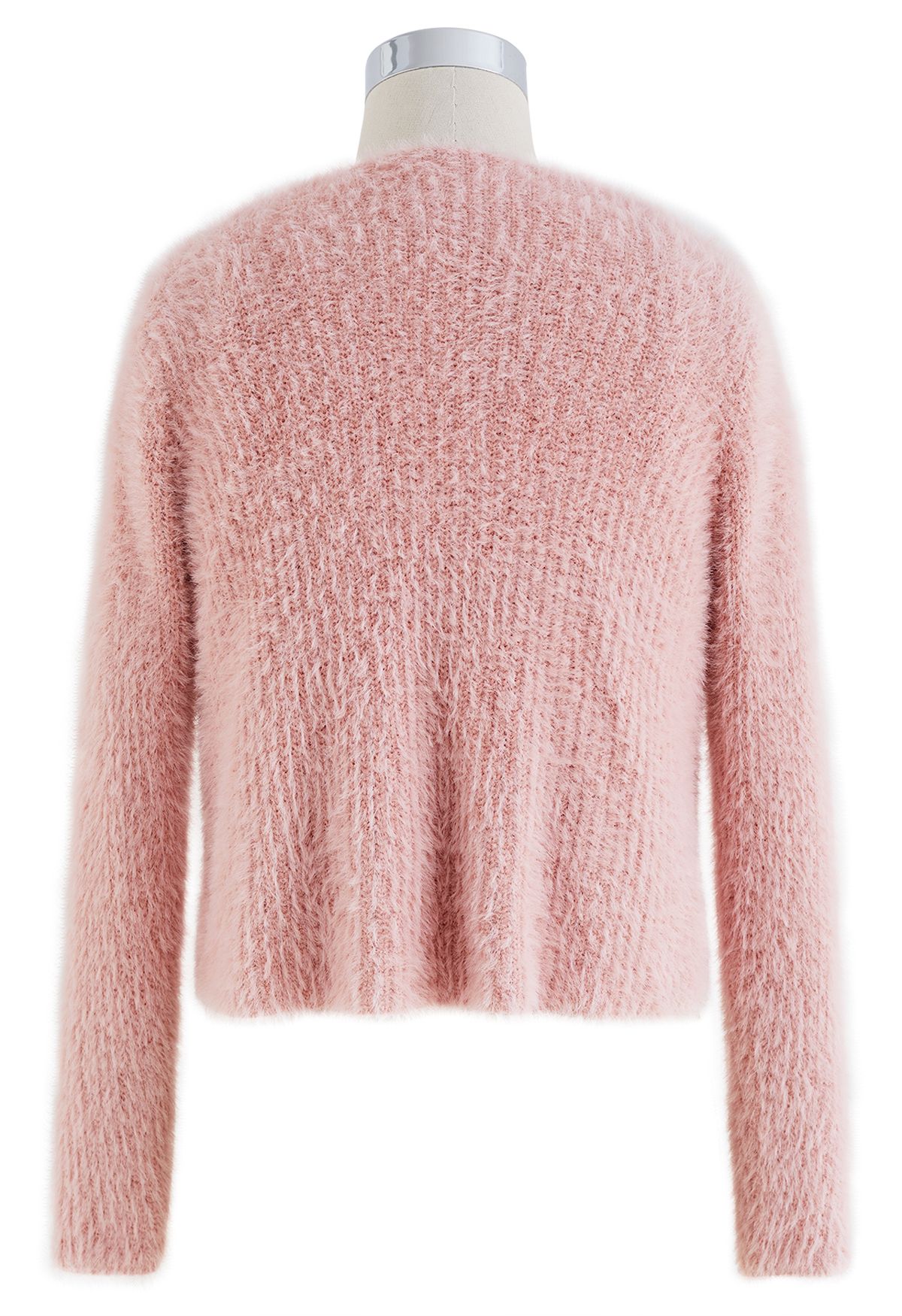 Extra Soft Fuzzy Knit Cami Top and Cardigan Set in Pink