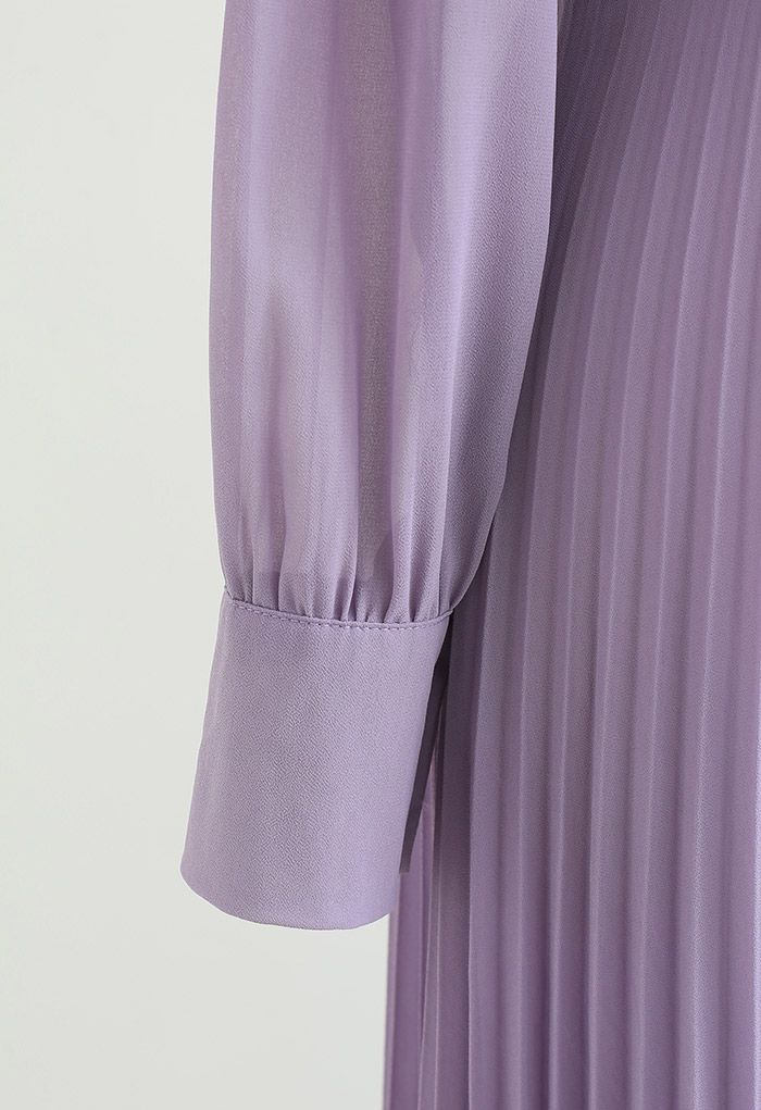 Vestido maxi plissado Flowy Chiffon Wrap em lilás