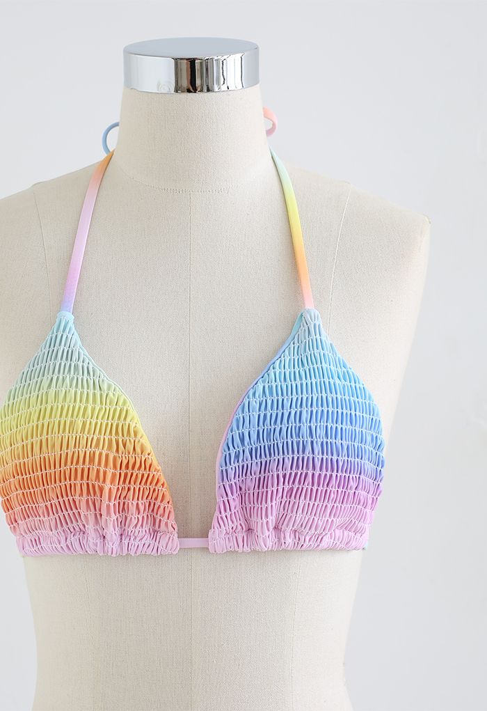 Conjunto de Biquíni Rainbow Ombre Shirring