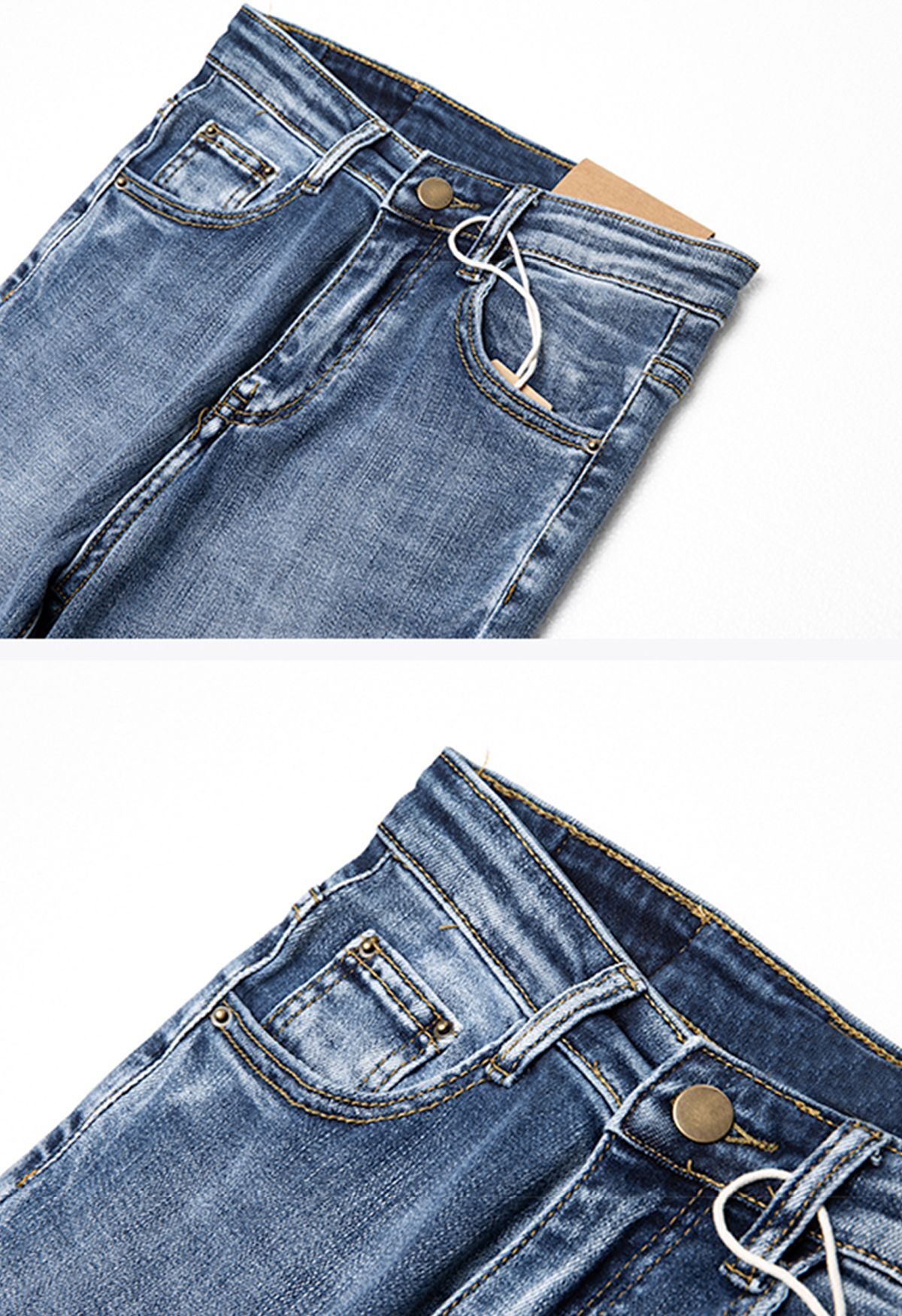 Calça jeans cropped com bainha irregular irregular