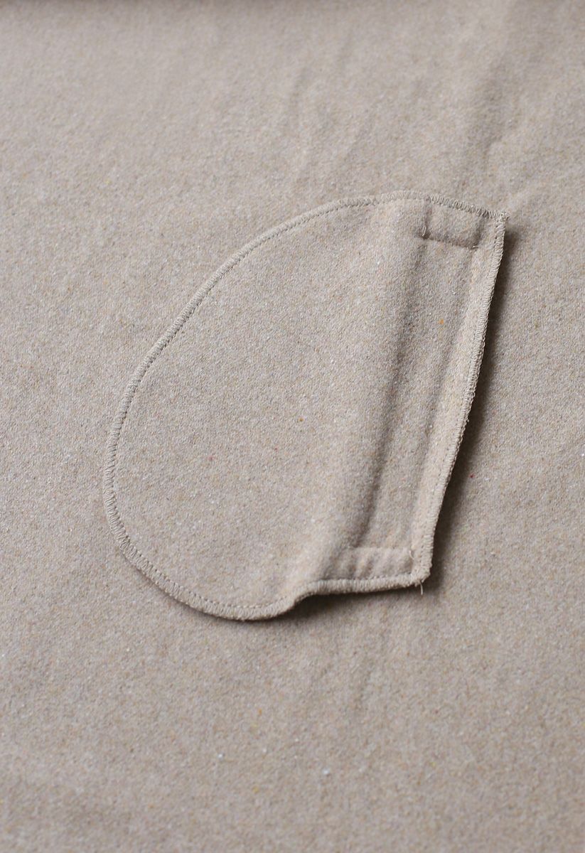 Casaco de mistura de lã com frente aberta Free Myself em areia