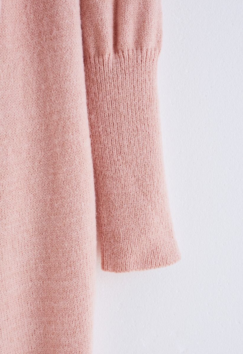 Cardigan Longline Waterfall em tricot rosa