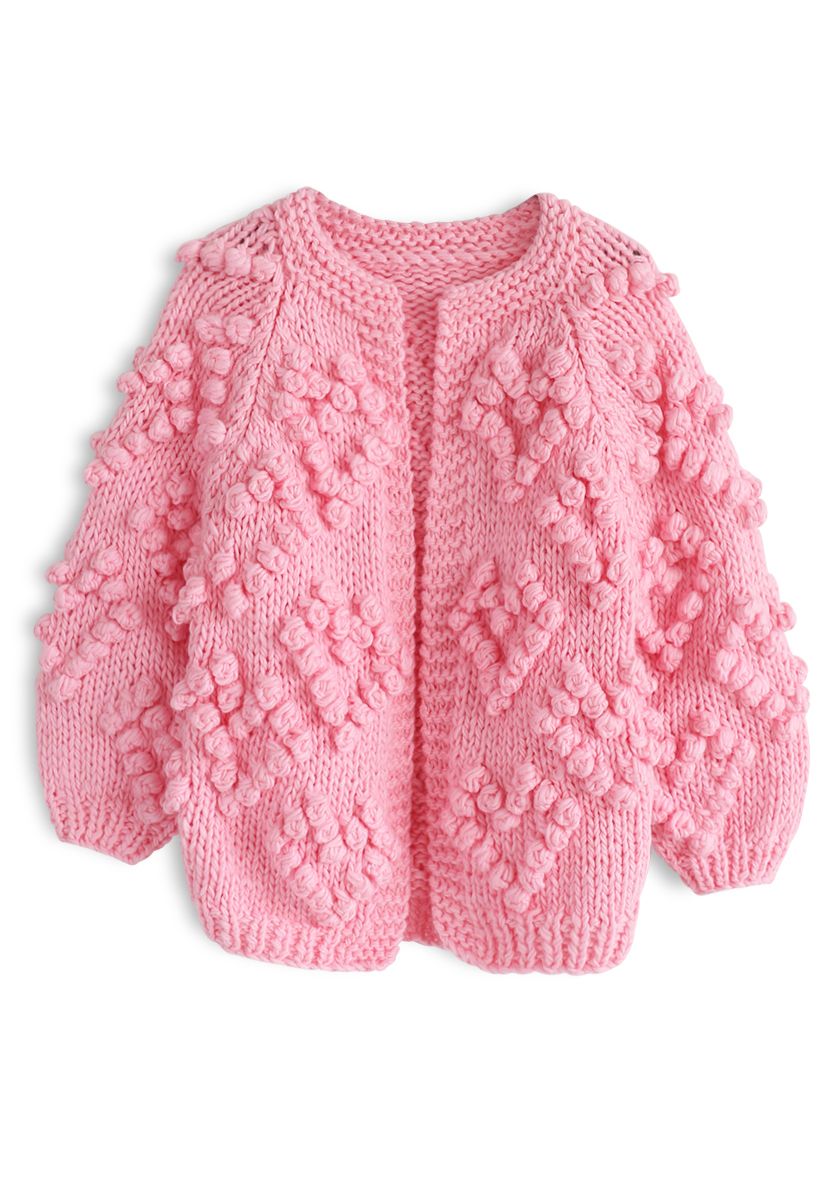 Tricotar seu amor Cardigan em rosa para crianças